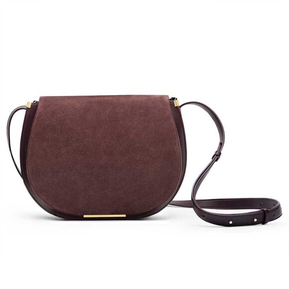 Cuyana Leather & Suede Saddle Crossbody in Burgundy, EXCELLENT CONDITION - Picture 11 of 12